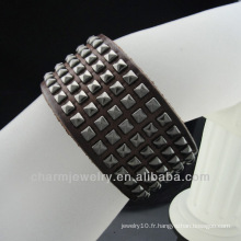 Vente en gros Bracelet classique en cuir rebord pour hommes BGL-015